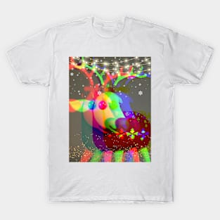 Psychedelic Trippy Xmas Gazing Reindeer T-Shirt